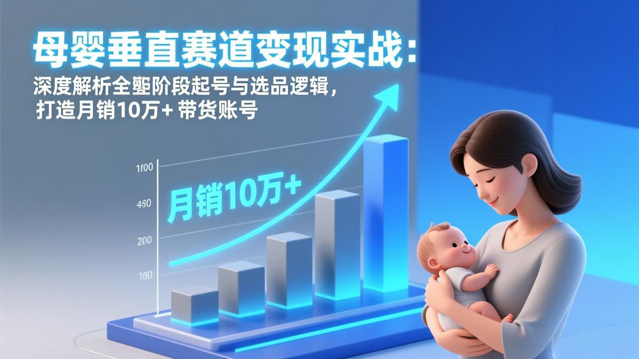 （17233期）母婴垂直赛道变现实战：深度解析三大阶段起号与选品逻辑，打造月销10万+带货账号-宇文网创