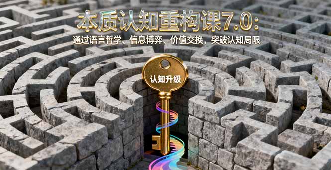 （16218期）本质认知重构课7.0：通过语言哲学、信息博弈、价值交换，突破认知局限-宇文网创