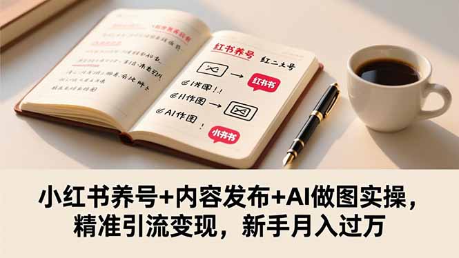 （16498期）小红书养号+内容发布+AI做图实操，精准引流变现，新手月入过万-宇文网创