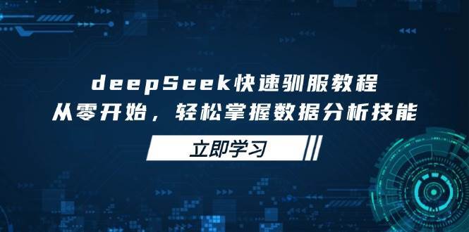 deepSeek快速驯服教程，从零开始，轻松掌握数据分析技能-宇文网创
