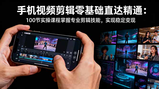 （16466期）手机视频剪辑零基础直达精通：100节实操课程掌握专业剪辑技能，实现稳...-宇文网创