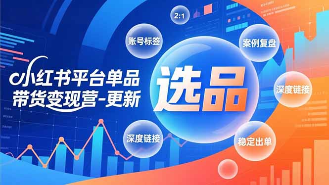 （16979期）小红书平台单品带货变现营-更新，极致选品、账号标签、案例复盘，深度链接，快速启动稳定出单-宇文网创