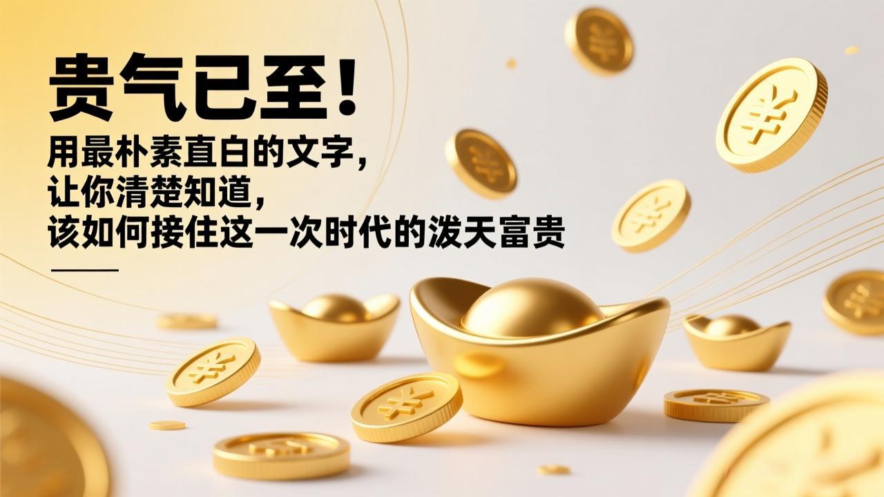 (17049期)付费文章:贵气已至!用最朴素直白的文字,让你清楚知道,该如何接住这一次时代的泼天富贵-宇文网创