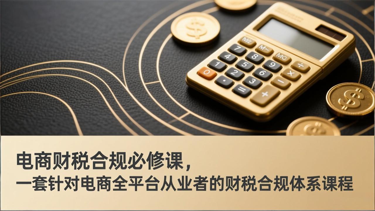 （17359期）电商财税合规必修课，是一套针对电商全平台从业者的财税合规体系课程-宇文网创
