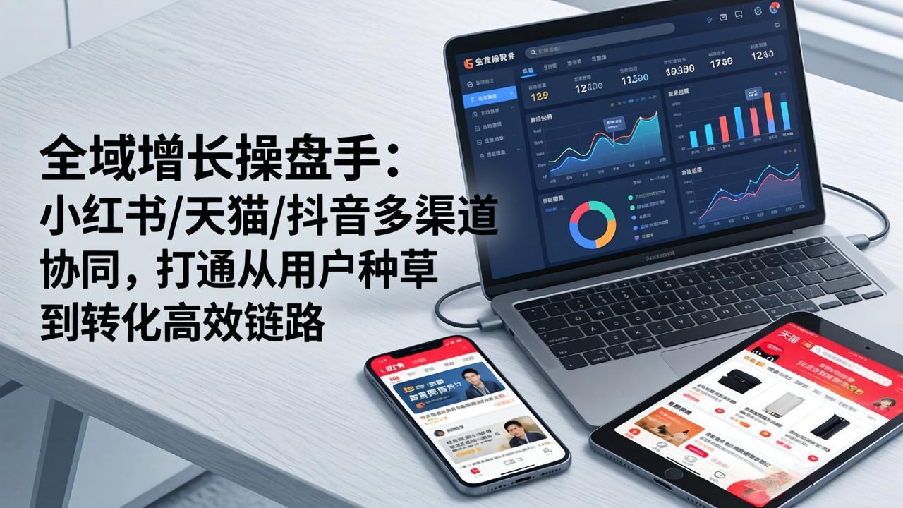 （17605期）全域增长操盘手：小红书/天猫/抖音多渠道协同，打通从用户种草到转化高效链路-宇文网创
