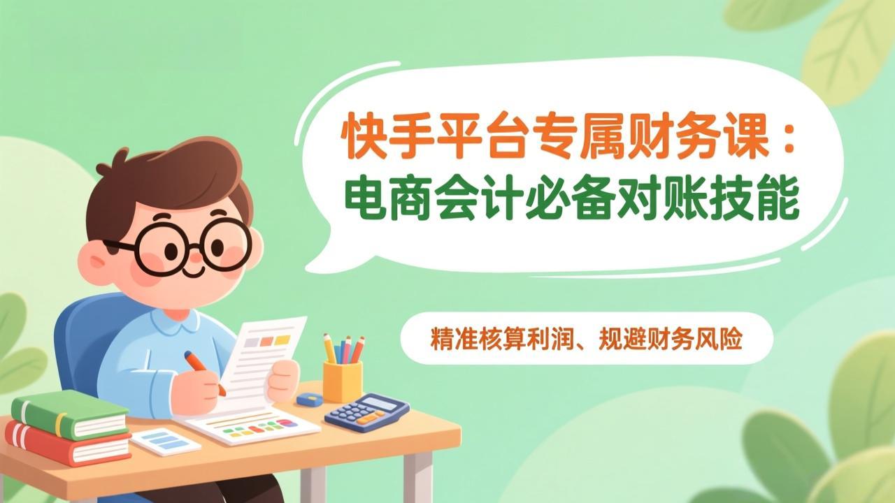 （17167期）快手平台专属财务课：电商会计必备对账技能，精准核算利润、规避财务风险-宇文网创