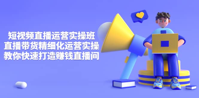 短视频直播运营实操班，直播带货精细化运营实操，教你快速打造赚钱直播间-宇文网创