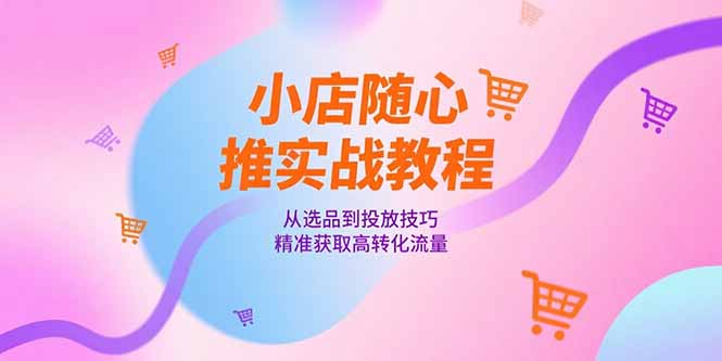 （15205期）小店随心推实战教程，从选品到投放技巧，精准获取高转化流量-宇文网创