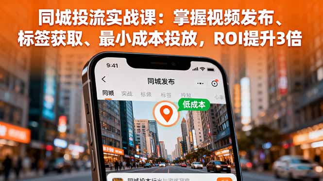 （16172期）同城投流实战课：掌握视频发布、标签获取、最小成本投放，ROI提升3倍-宇文网创