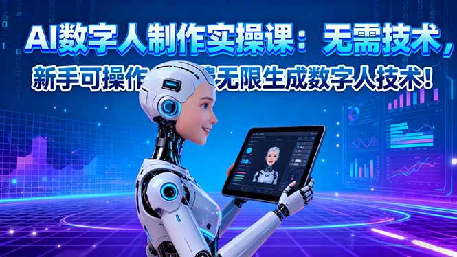 （16376期）AI数字人制作实操课：无需技术，新手可操作，免费无限生成数字人技术！-宇文网创