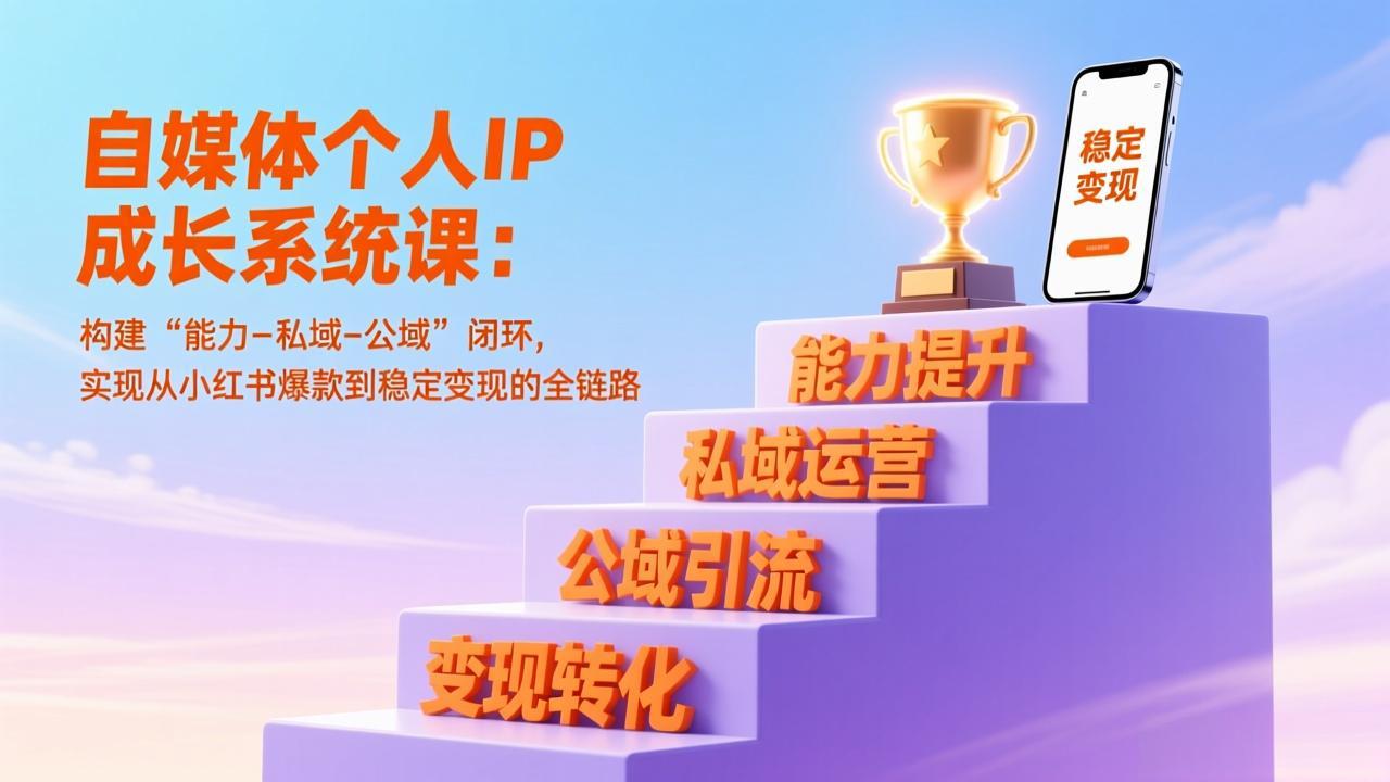 （17192期）自媒体个人IP成长系统课：构建“能力-私域-公域”闭环，实现从小红书爆款到稳定变现的全链路-宇文网创