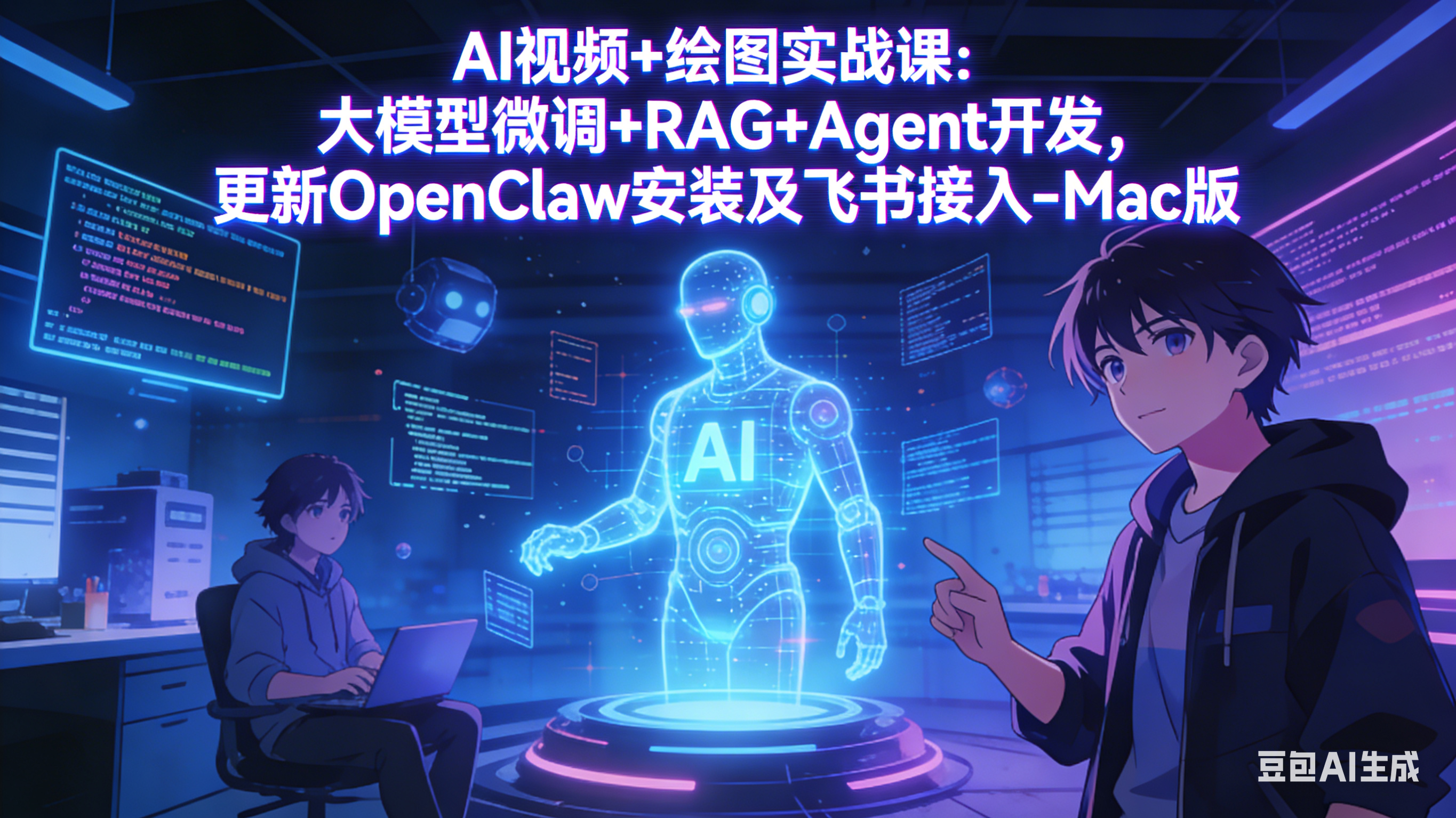 （17594期）AI视频+绘图实战课：大模型微调+RAG+Agent开发，更新OpenClaw安装及飞书接入-Mac版-宇文网创