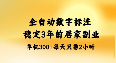 全自动数字标注，稳定3年的蓝海项目，居家也能矩阵开干的副业，单机日入3张+【揭秘】-宇文网创