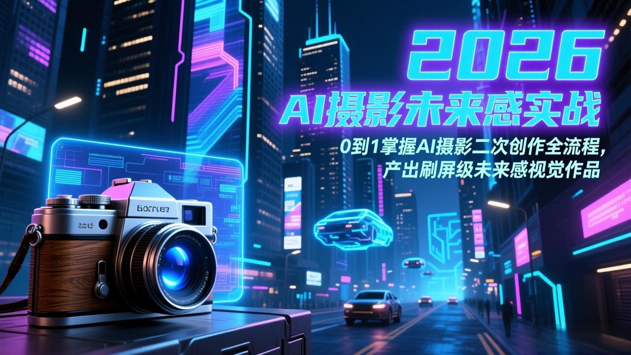 (17584期)2026 AI摄影未来感实战:0到1掌握AI摄影二次创作全流程,产出刷屏级未来感视觉作品-宇文网创