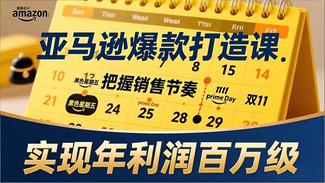 （17021期）亚马逊爆款打造课，大促节点、全年规划、淡旺季打法，把握销售节奏，实现年利润百万级-宇文网创