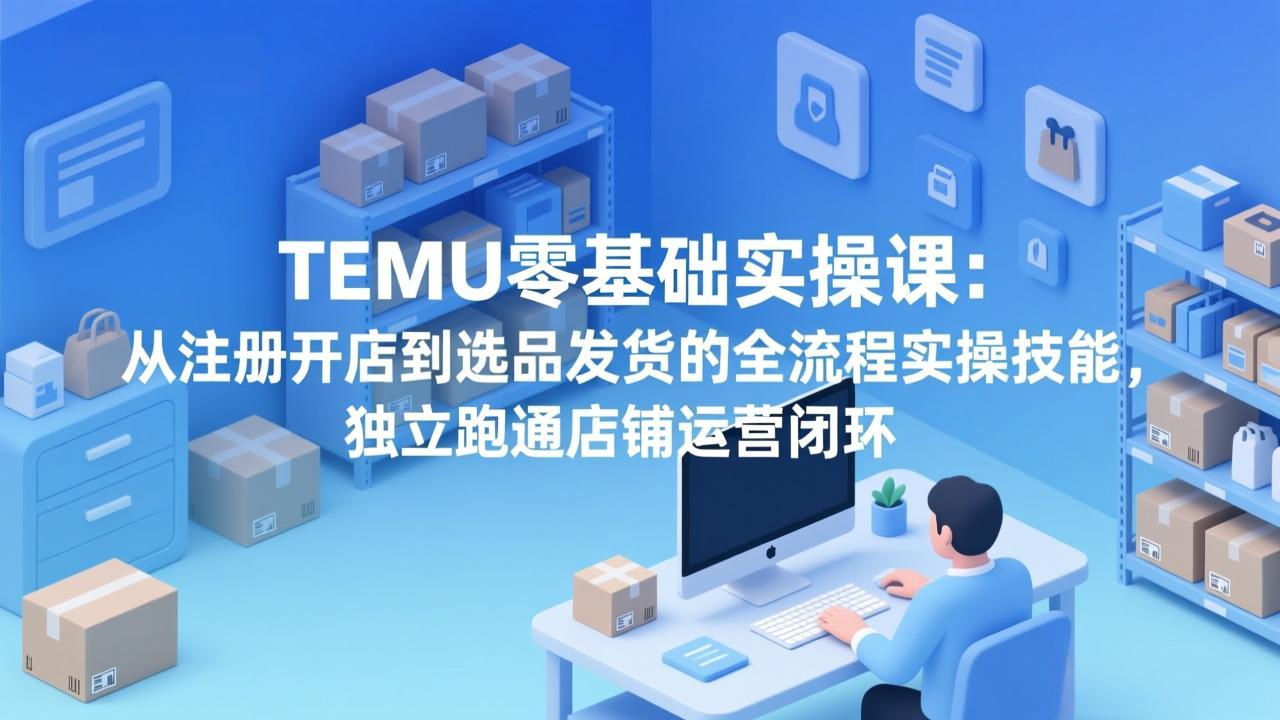（17568期）TEMU零基础实操课：从注册开店到选品发货的全流程实操技能，独立跑通店铺运营闭环-宇文网创