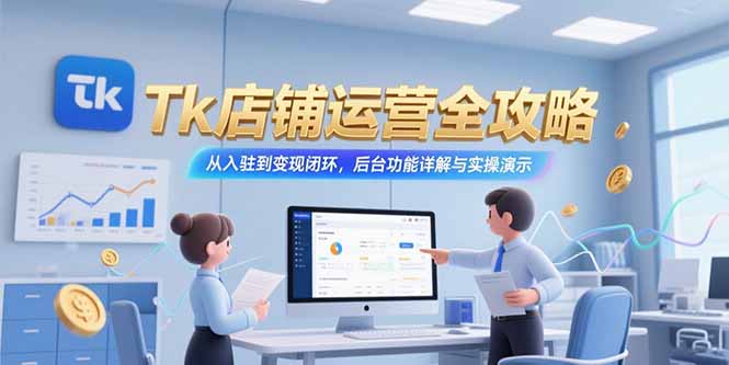 （15345期）Tk店铺运营全攻略，从入驻到变现闭环，后台功能详解与实操演示-宇文网创
