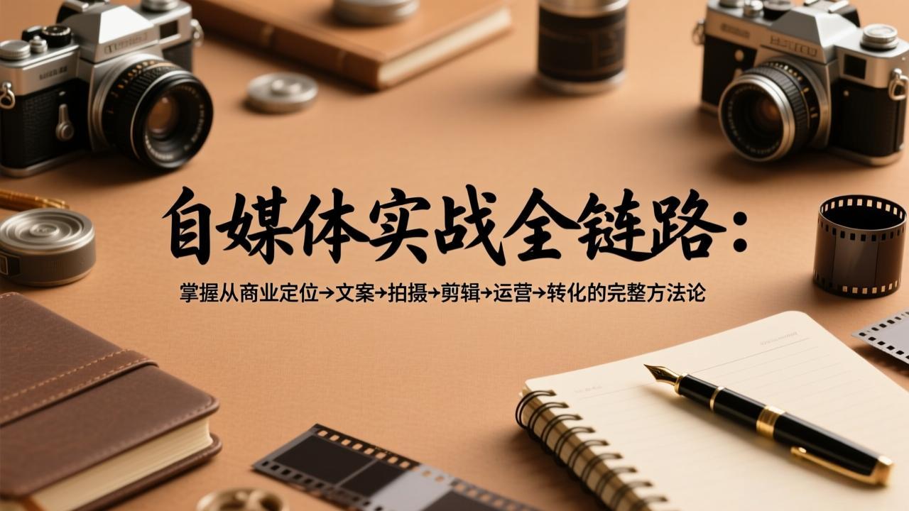 (17586期)自媒体实战全链路:掌握从商业定位→文案→拍摄→剪辑→运营→转化的完整方法论-宇文网创