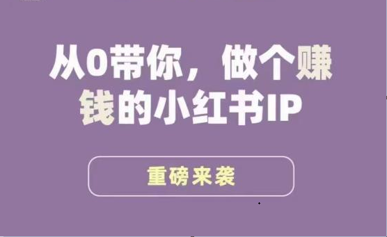 小红书运营大宝典，从0带你做个赚钱的小红书IP-宇文网创