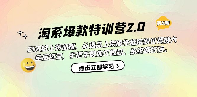 淘系爆款特训营2.0【第六期】从选品上架到付费放大 全店运营 打爆款 做好店-宇文网创