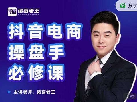 诸葛老王-抖音电商操盘手必修课：顶层设计，​起号破局，爆款运营，数据分析-宇文网创