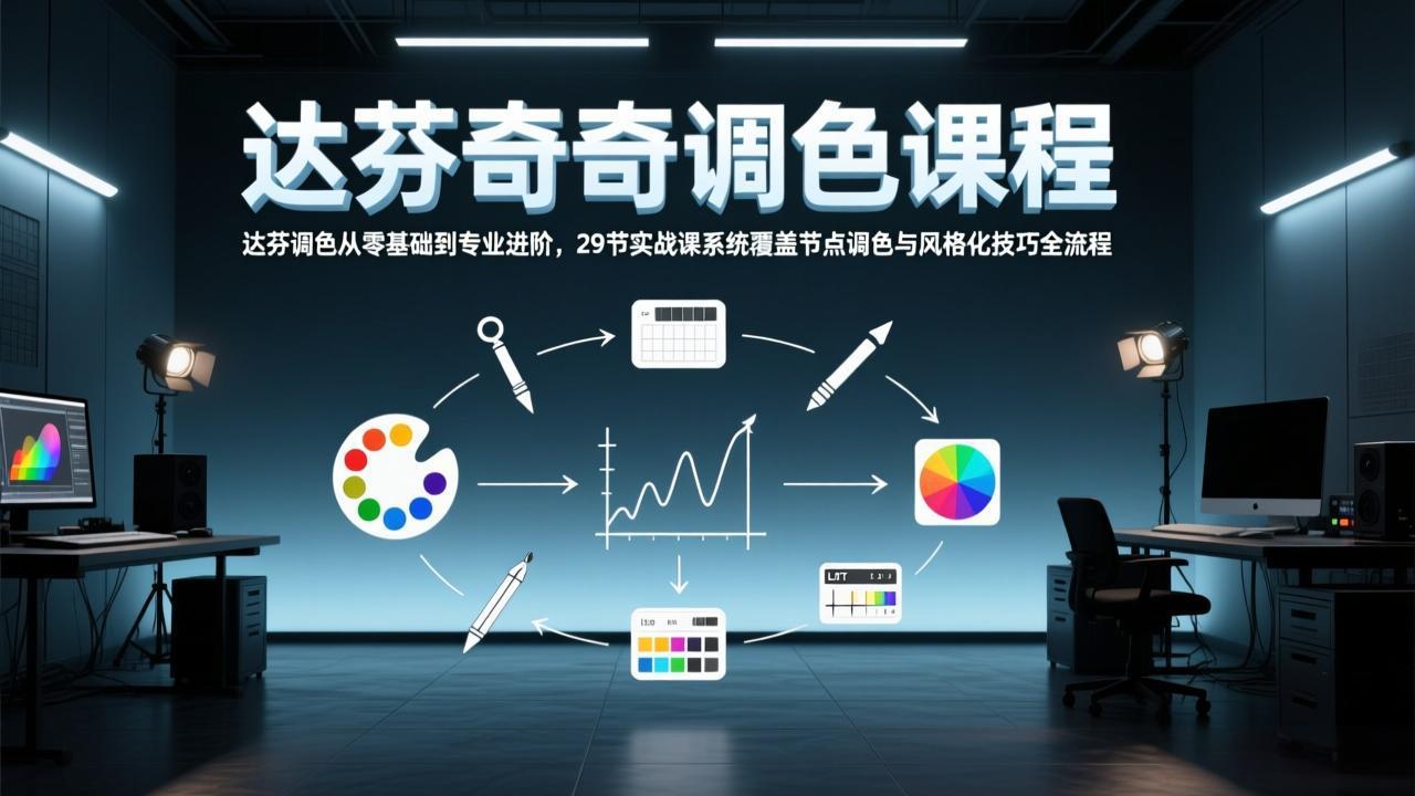 （17484期）达芬奇调色从零基础到专业进阶，29节实战课系统覆盖节点调色与风格化技巧全流程-宇文网创
