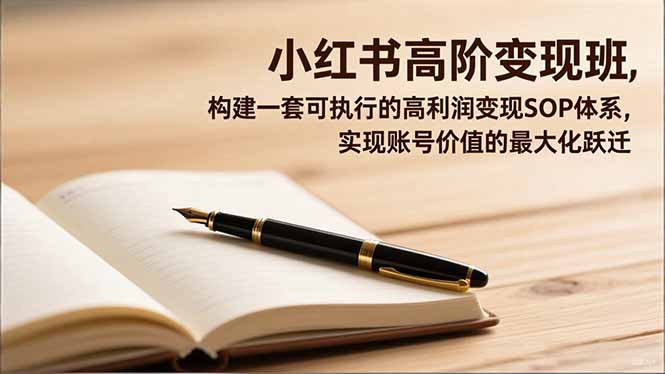 （16633期）小红书高阶变现班，构建一套可执行的高利润变现SOP体系，实现账号价值的最大化跃迁-宇文网创