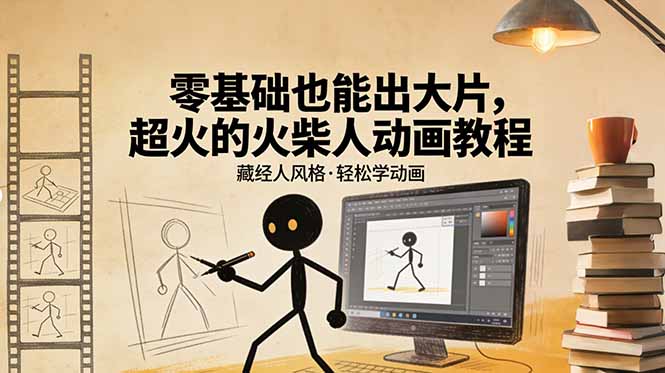 （17464期）零基础也能出大片，超火的火柴人动画教程（藏经人风格）-宇文网创