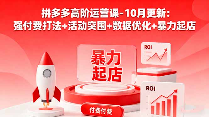 （16366期）拼多多高阶运营课-10月更新：强付费打法+活动突围+数据优化+暴力起店-宇文网创