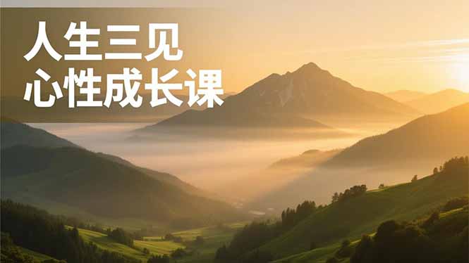 （16897期）人生三见心性成长课，见天地众生自己，搞透人性安顿身心，活出清晰自我，内在富足无价-宇文网创