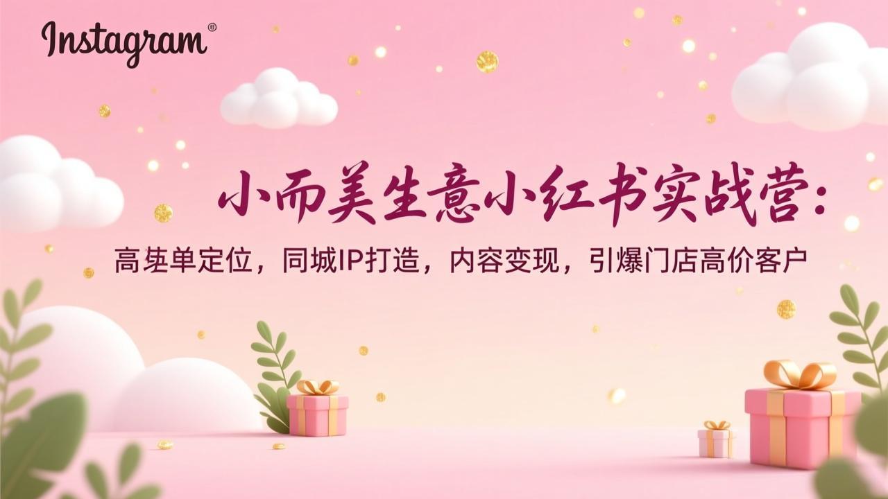 （17113期）小而美生意小红书实战营：高客单定位，同城IP打造，内容变现，引爆门店高价客户-宇文网创