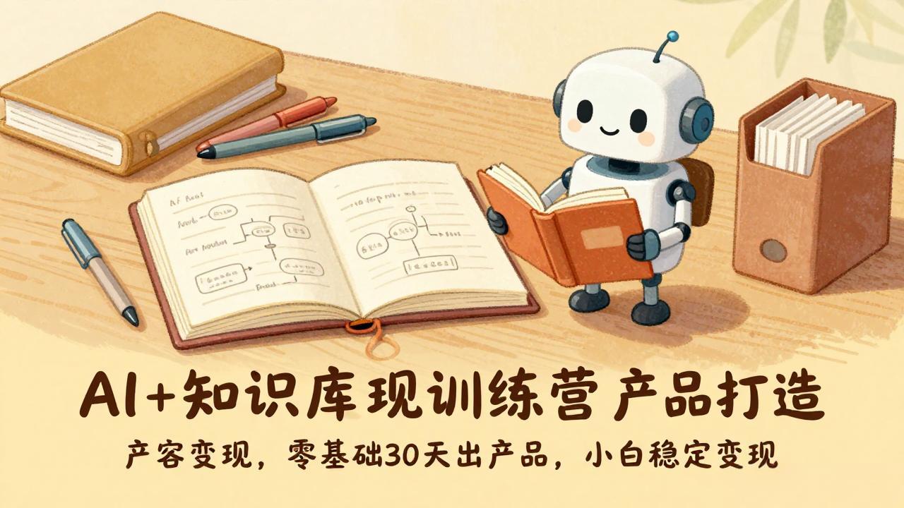 （17323期）AI+知识库变现训练营，产品打造、内容创作、全平台变现，零基础30天出产品，小白稳定变现-宇文网创