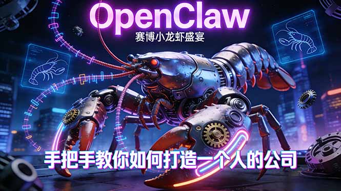 （17684期）OpenClaw，小龙虾-从产品到爆款的成长之路，手把手教你如何打造一个人的公司-宇文网创