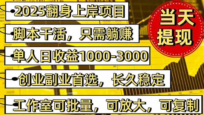 （16501期）2025翻身上岸项目脚本干活，内部客户经理内部开号，单人日收益1000-300...-宇文网创