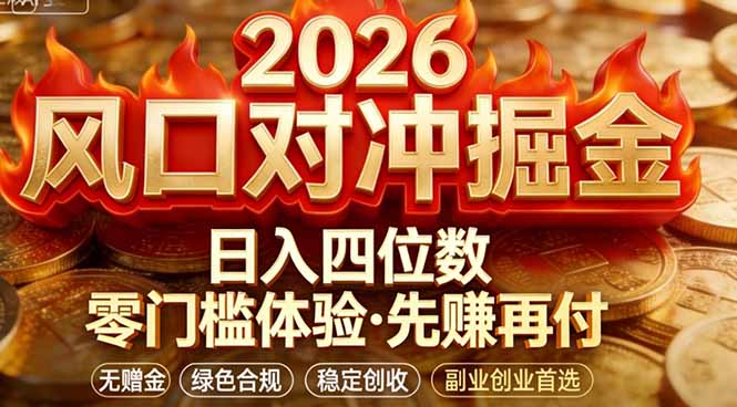 （17631期）2026美金对冲套利，无赠金对冲策略保驾护航，低门槛易上手实操。单人单日收益2000+-宇文网创