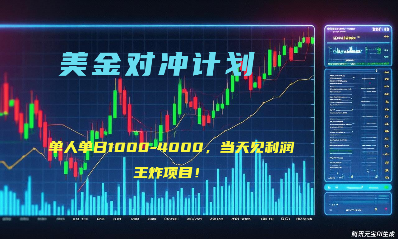（15333期）2025年最暴力项目“美金先登计划”最新最强对冲战法，每日实际收益1K-4K-宇文网创