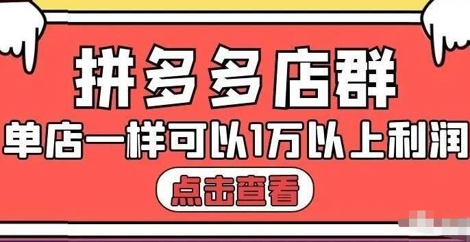 拼多多店群单店一样可以产出1万5以上利润【付费文章】-宇文网创