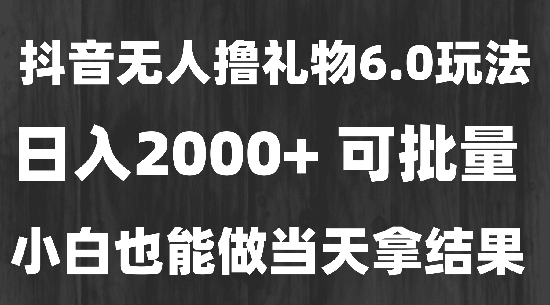 （15250期）最新风口暴力撸金技术，无人撸礼物，长期稳定 一天收益2000+，小白当天…-宇文网创