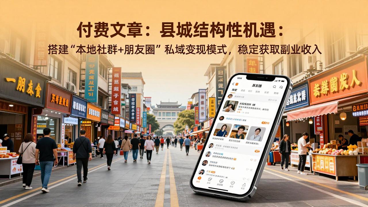 （17518期）付费文章：县城结构性机遇：搭建“本地社群+朋友圈”私域变现模式，稳定获取副业收入-宇文网创