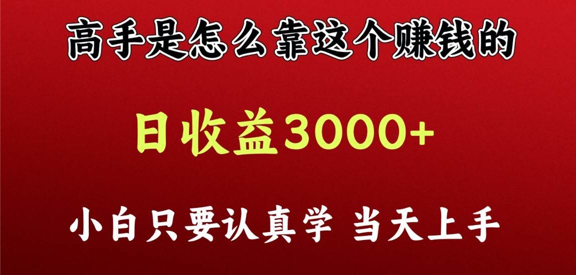 看高手是怎么赚钱的，一天收益至少3000+以上，小白当天上手-宇文网创