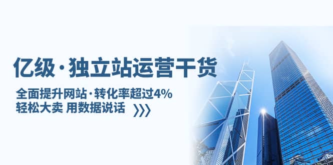 独立站运营干货：全面提升网站·转化率超过4%，轻松大卖 用数据说话-宇文网创