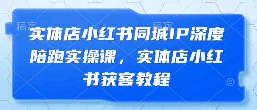 实体店小红书同城IP深度陪跑实操课，实体店小红书获客教程-宇文网创