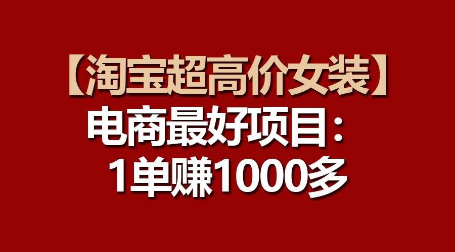 （10514期）【淘宝超高价女装】电商最好项目：一单赚1000多-宇文网创