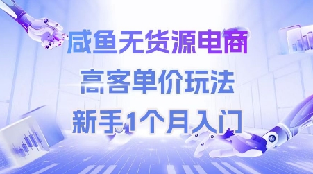 咸鱼无货源电商，高客单价玩法，新手1个月入门-宇文网创