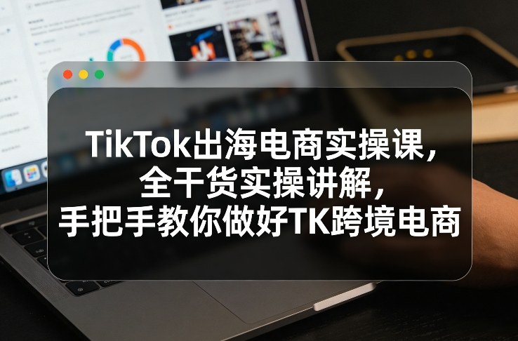 TikTok出海电商实操课，全干货实操讲解，手把手教你做好TK跨境电商-宇文网创
