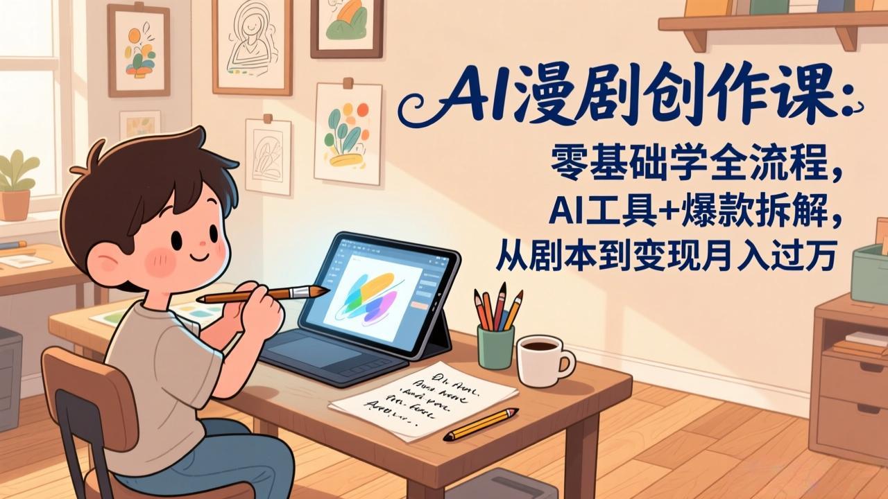 (17519期)AI漫剧创作课:零基础学全流程,AI工具+爆款拆解,从剧本到变现月入过万-宇文网创
