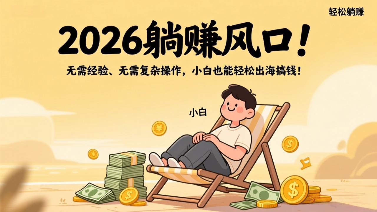 （17436期）2026躺赚风口！无需经验、无需复杂操作，小白也能轻松出海搞钱！-宇文网创