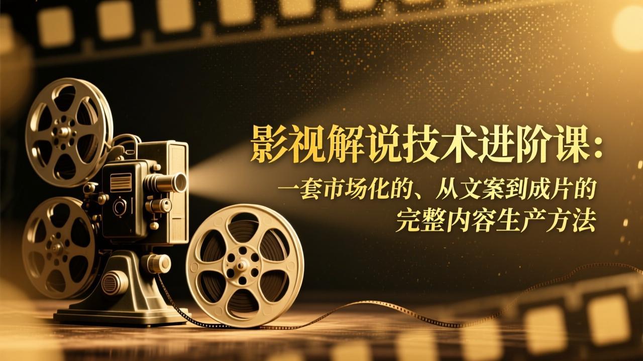 （17185期）影视解说技术进阶课：一套市场化的、从文案到成片的完整内容生产方法-宇文网创