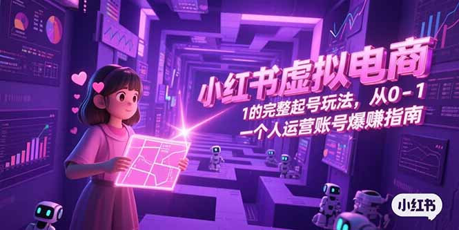 （15230期）小红书虚拟电商，从0-1的完整起号玩法，一个人运营账号爆赚指南-宇文网创