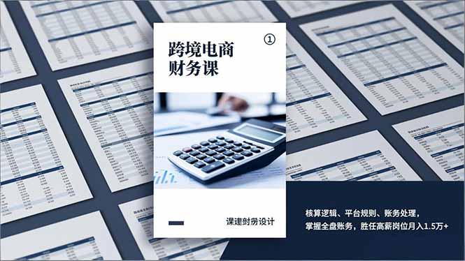 （17036期）跨境电商财务课，核算逻辑、平台规则、账务处理，掌握全盘账务，胜任高薪岗位月入1.5万+-宇文网创
